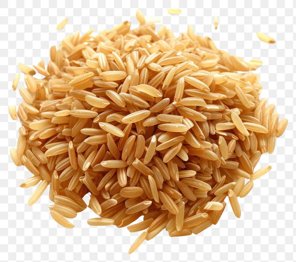PNG Brown rice food white background medication.