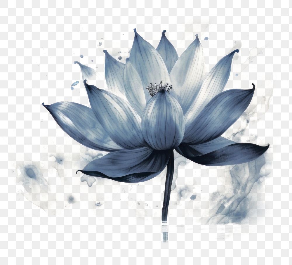 PNG Ink lotus flower petal plant inflorescence. AI generated Image by rawpixel.