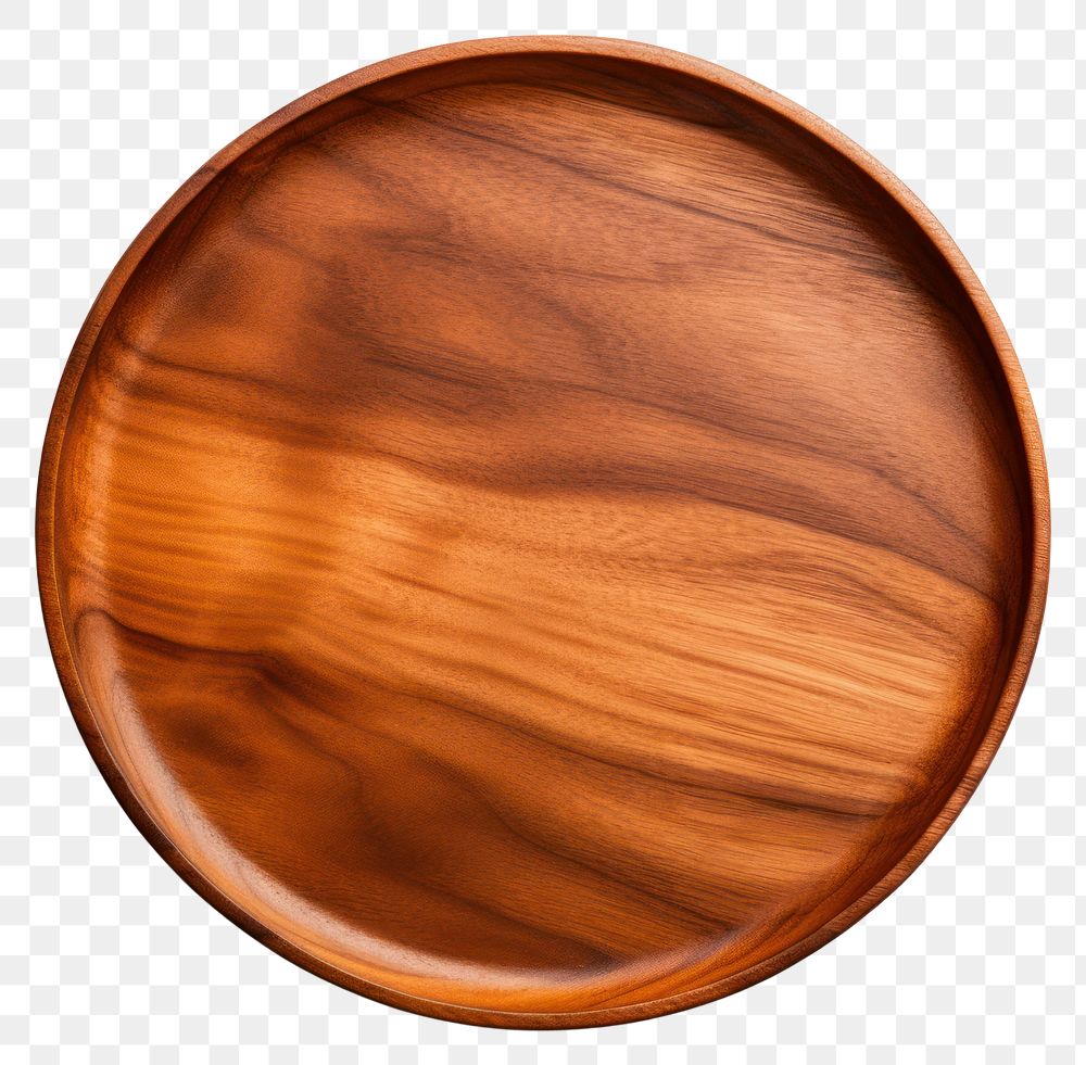 PNG  Round wooden tray white background simplicity dishware.