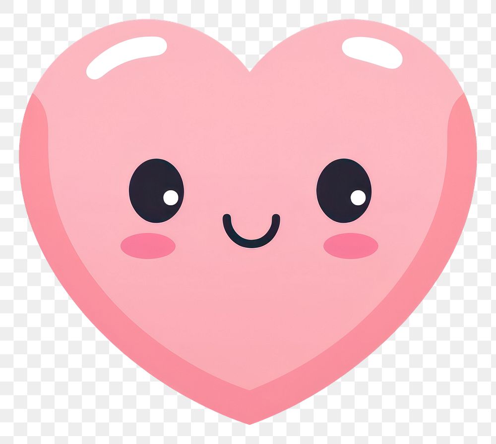 PNG Heart anthropomorphic emoticon smiling.
