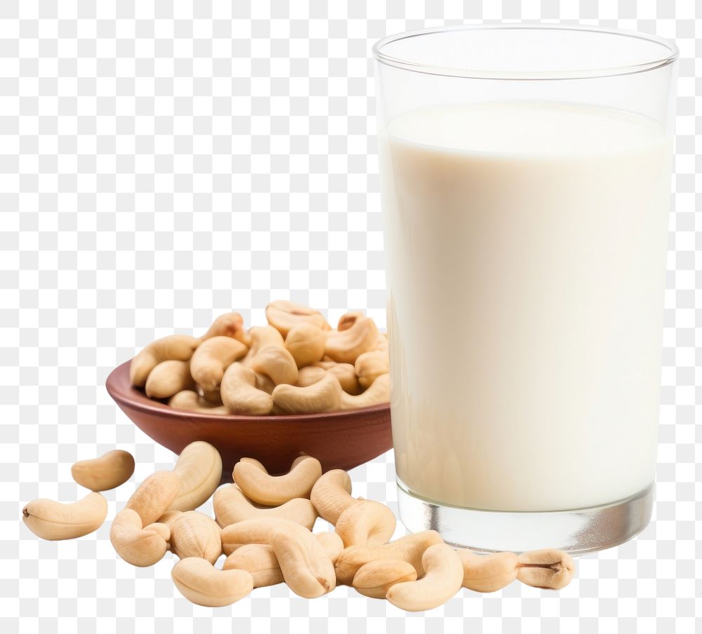 PNG  Cashew milk dairy food nut.
