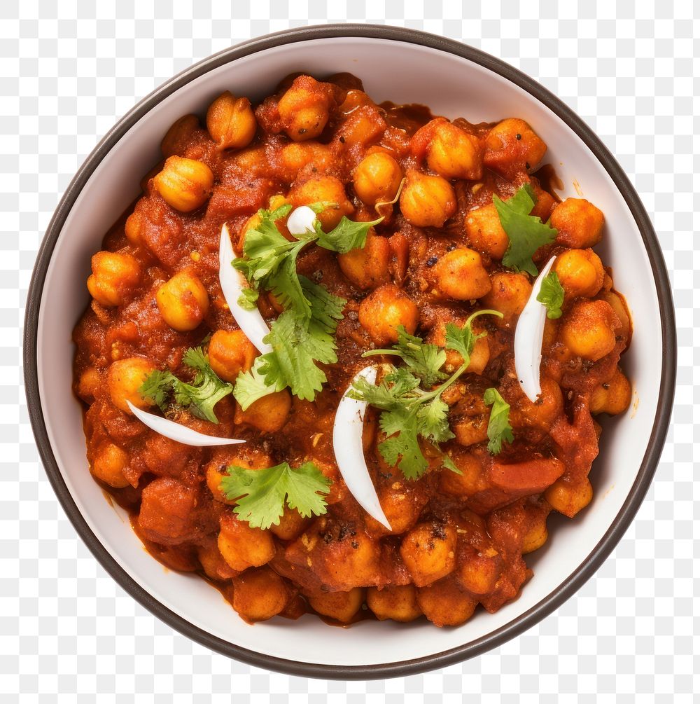 PNG  Chana Masala food meal white background.
