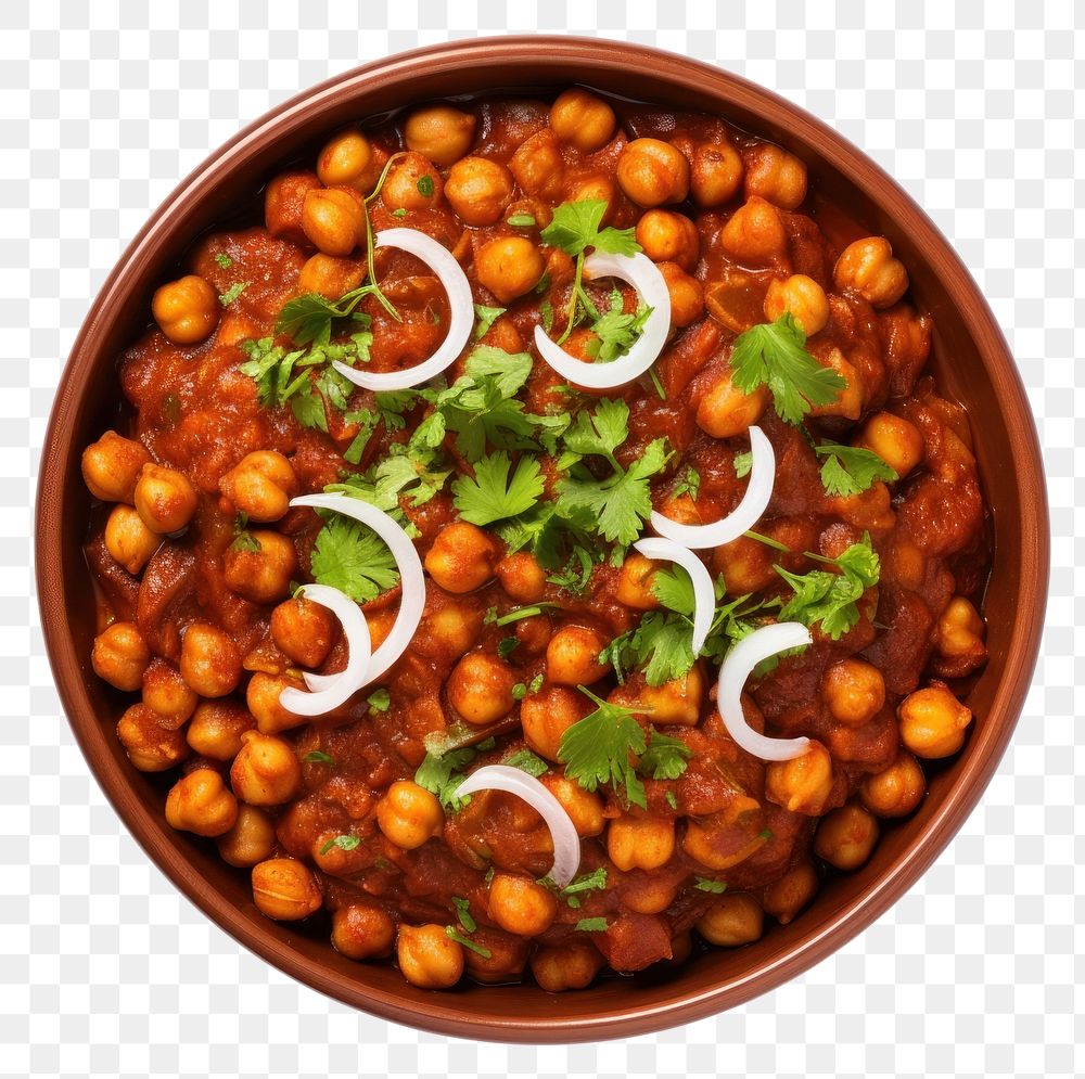 PNG  Chana Masala food meal white background.