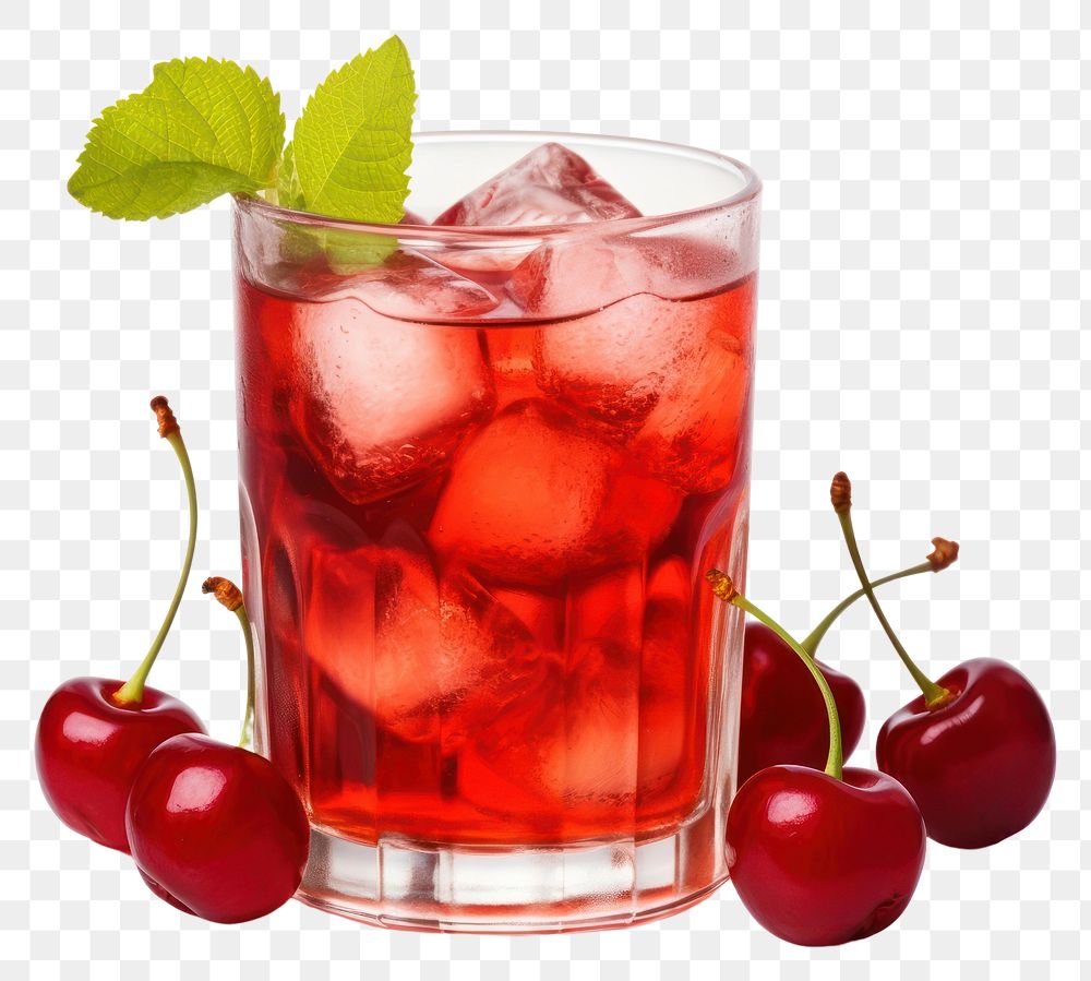PNG  Cherry soda cocktail fruit drink.