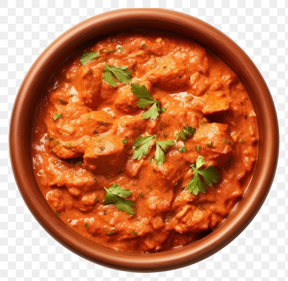 PNG  Chicken tikka masala curry food meat.