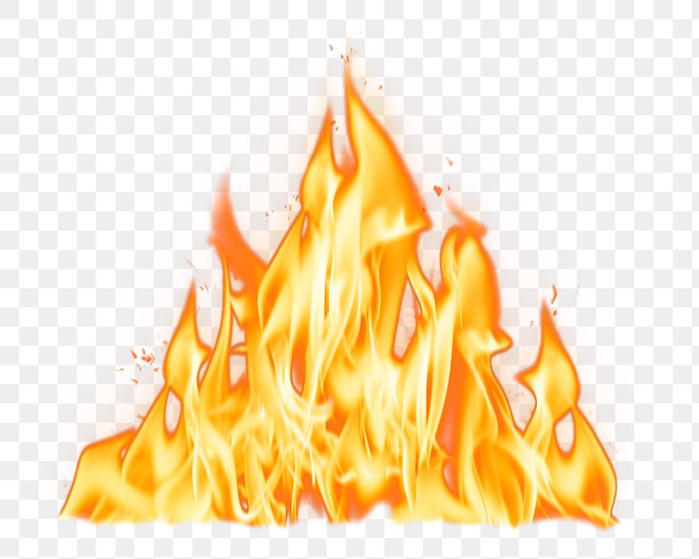 Campfire flame png sticker, realistic burning fire transparent image