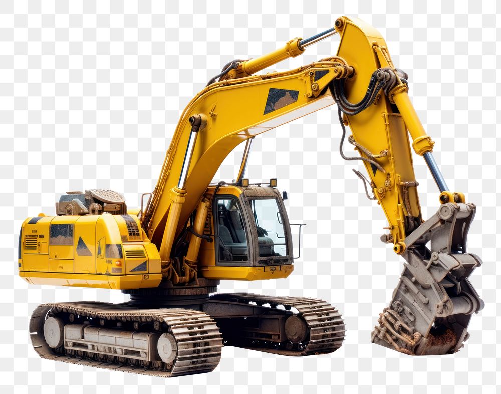 PNG  Excavator  white background construction. AI generated Image by rawpixel.