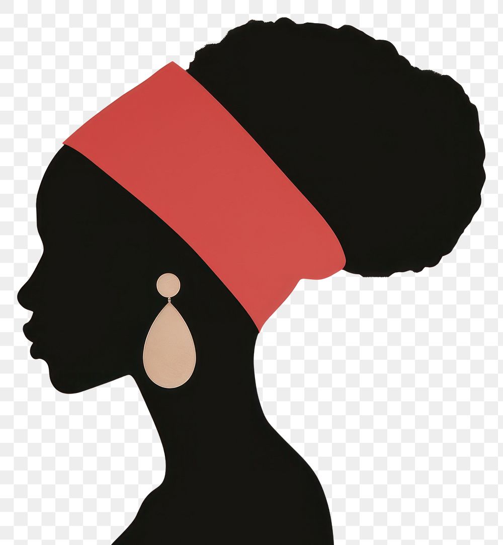 PNG African woman silhouette earring jewelry.
