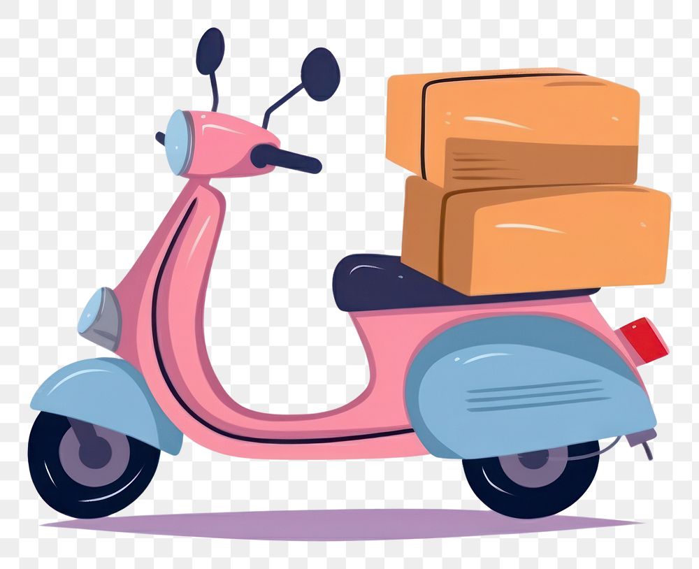 PNG  Motorcycle delivery vehicle scooter transportation. AI generated Image by rawpixel.