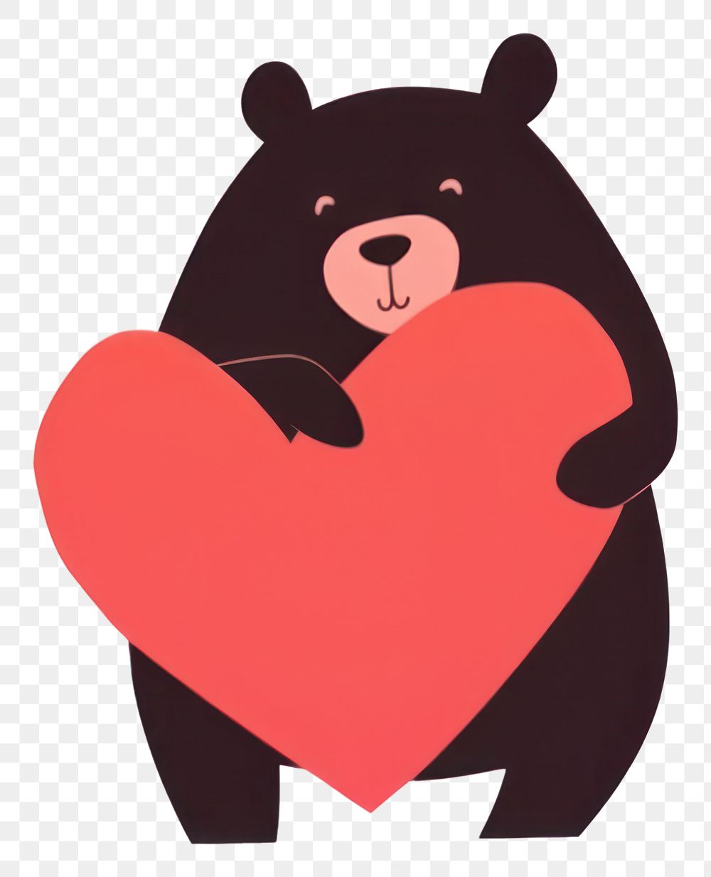 PNG  Bear holding love cartoon drawing mammal. AI generated Image by rawpixel.