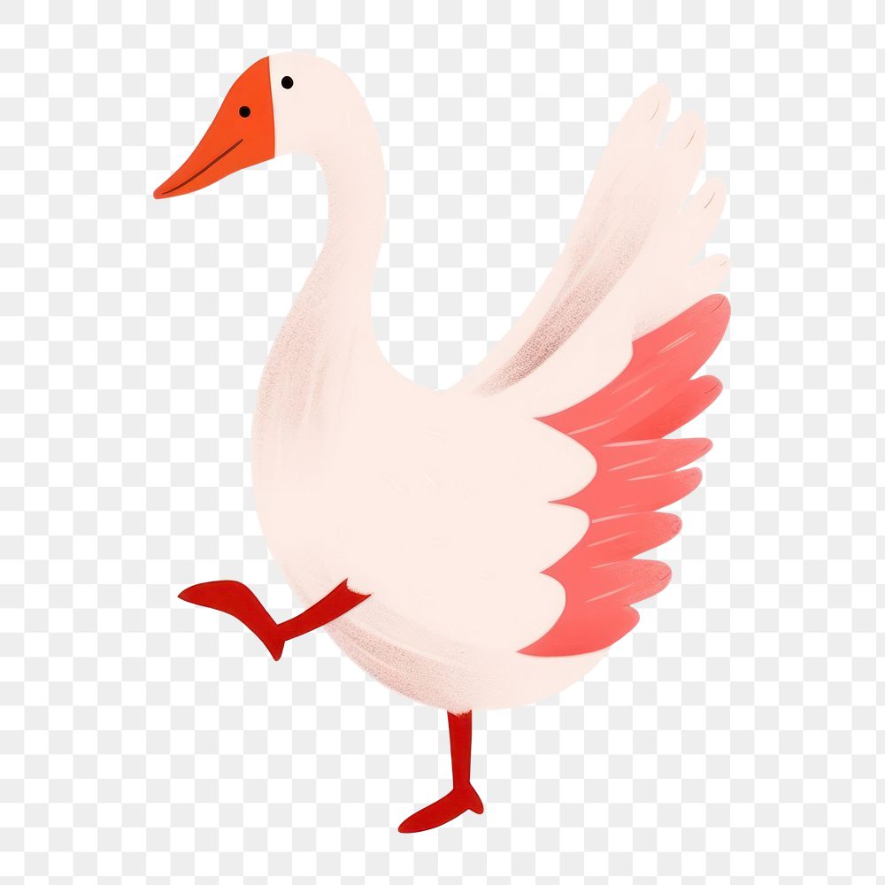 PNG  Goose dancing animal white bird. AI generated Image by rawpixel.