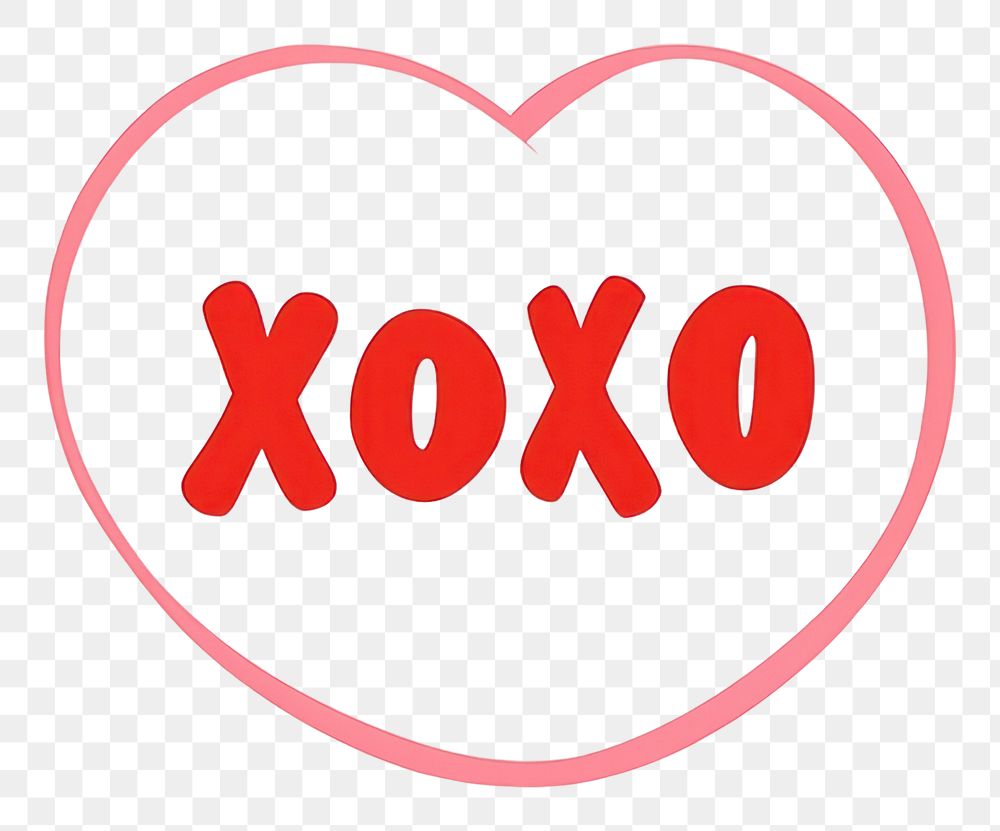 PNG  XOXO heart text logo. AI generated Image by rawpixel.
