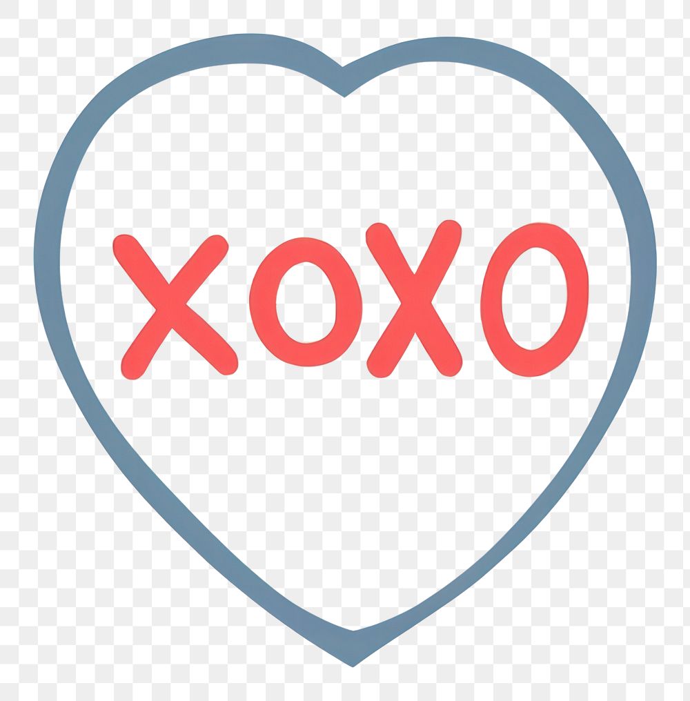 PNG XOXO heart text logo. 