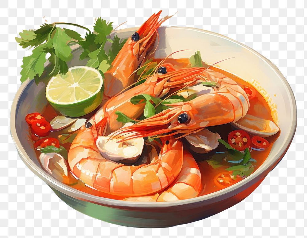 PNG  Seafood lobster shrimp meal. AI generated Image by rawpixel.