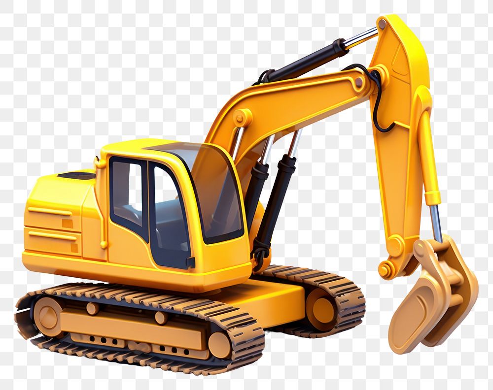 PNG  Excavator  white background construction. AI generated Image by rawpixel.