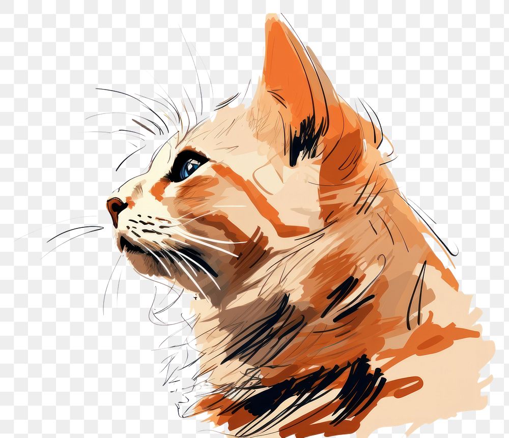 PNG  Cat mammal animal sketch.