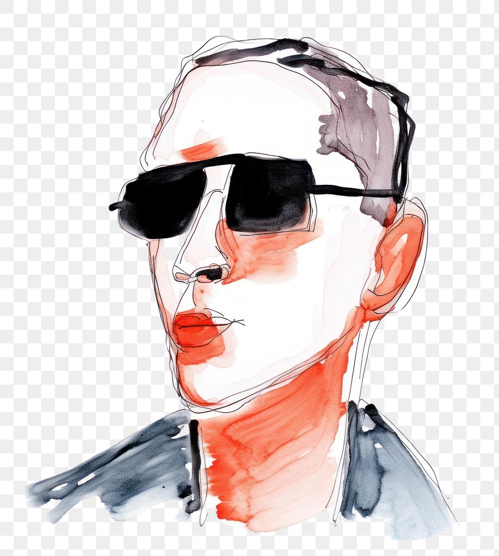 PNG  Brian sketch sunglasses drawing.