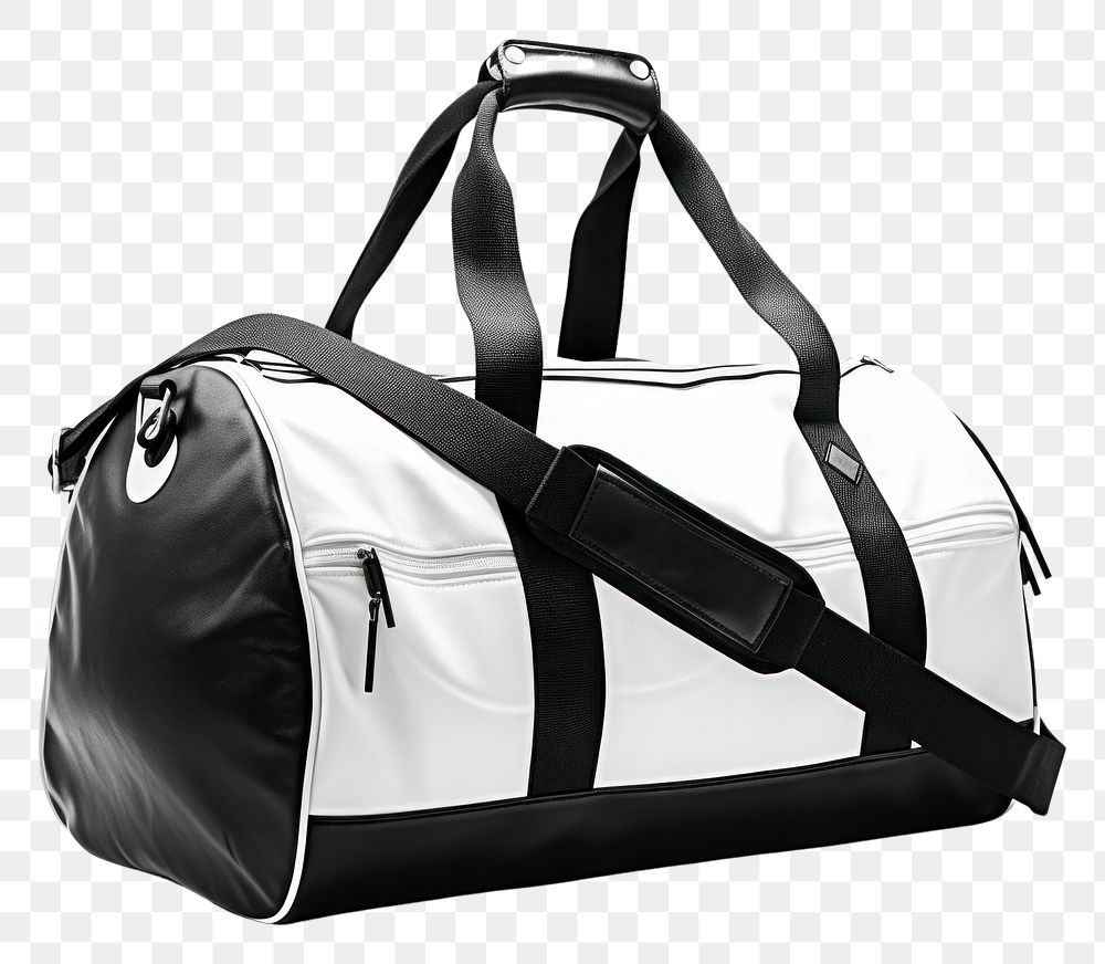 PNG Duffel bag handbag luggage black.