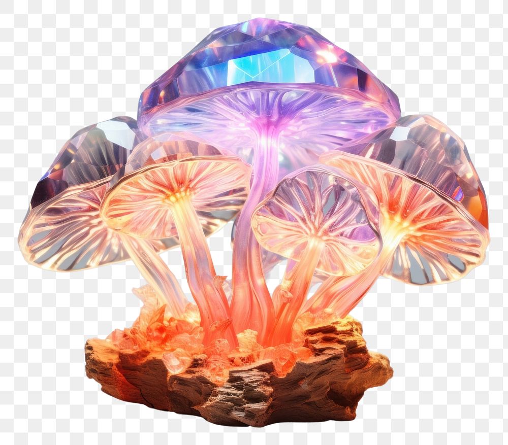 PNG Mushroom gemstone crystal illuminated.