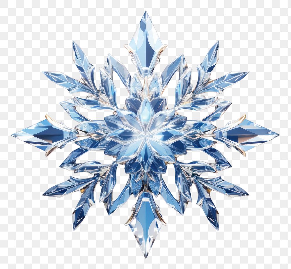 PNG Snowflake crystal gemstone illuminated.