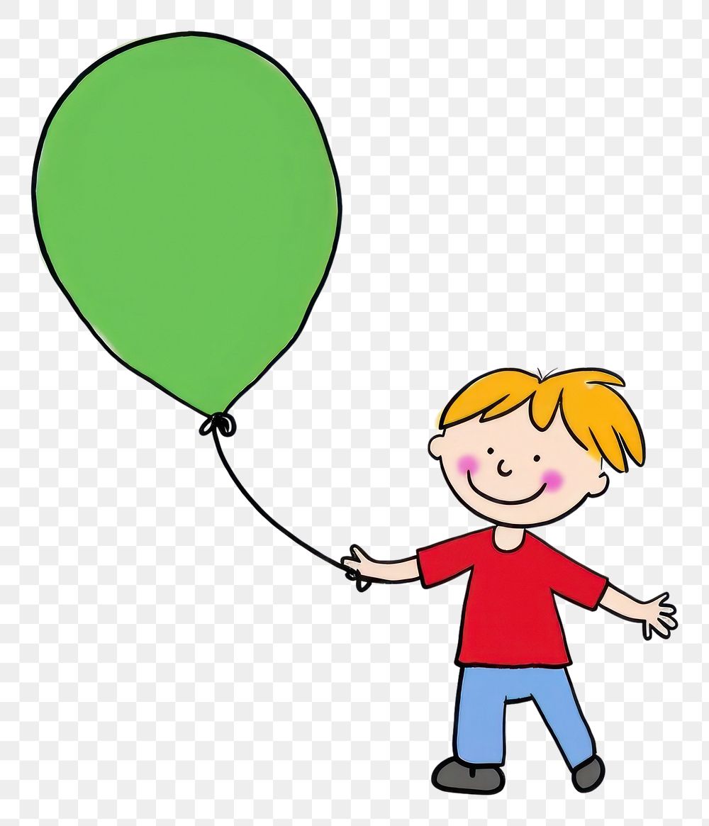 PNG Balloon drawing cartoon child.