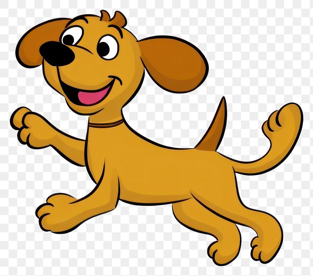 PNG Brown dog jumping cartoon mammal animal.