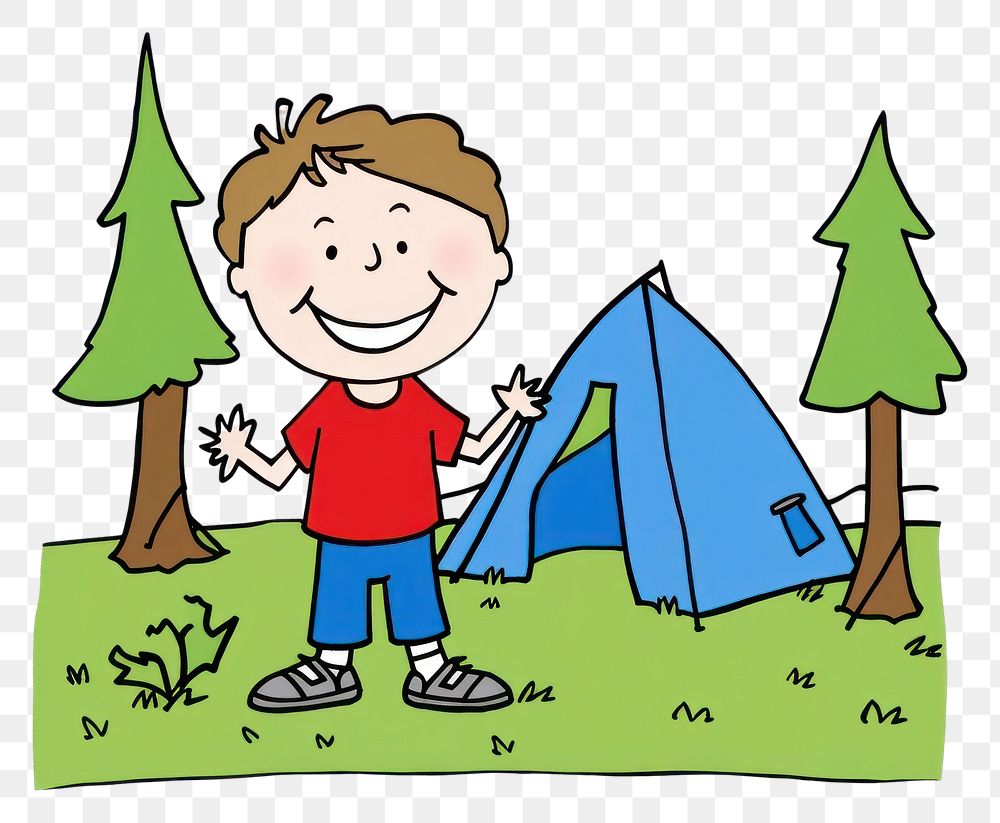 PNG Camping outdoors drawing cartoon.