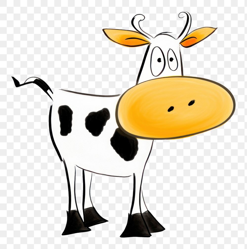 PNG Cow livestock cartoon drawing.
