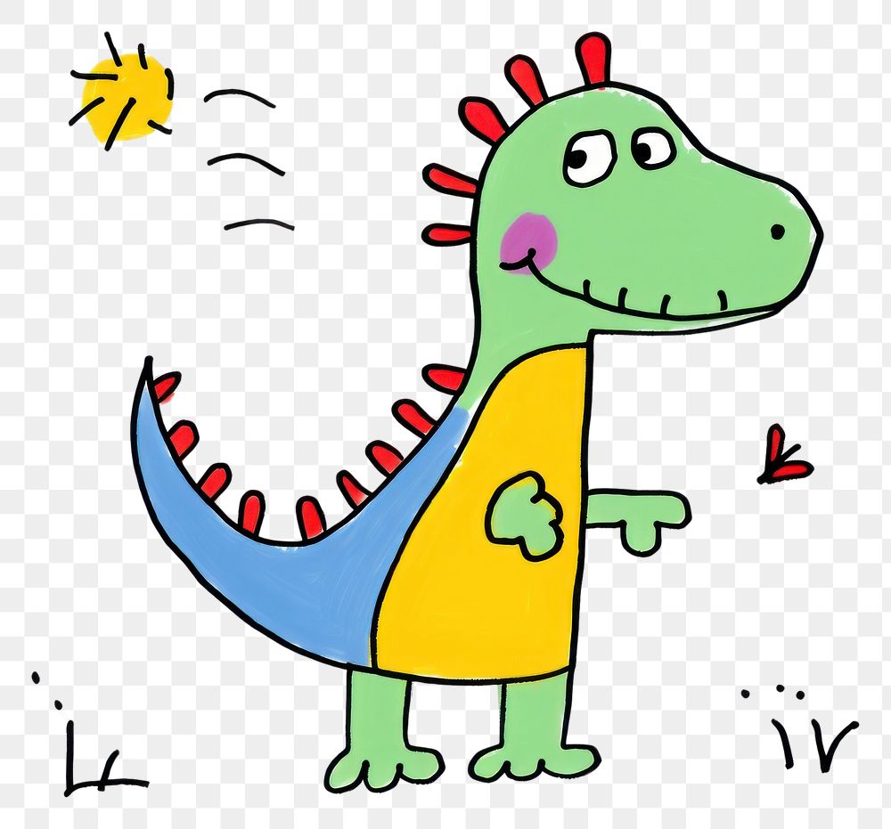 PNG Dinosaur cartoon drawing sketch.