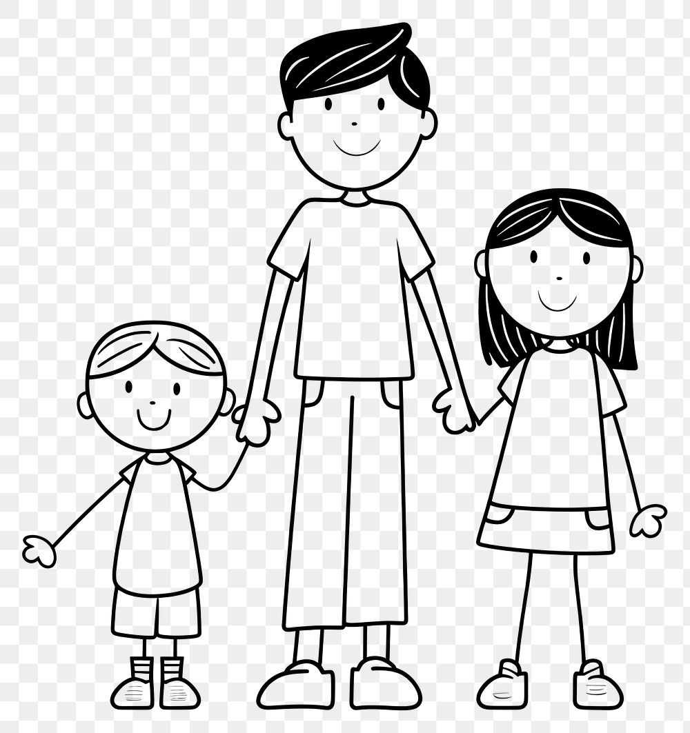 PNG Family drawing cartoon sketch.
