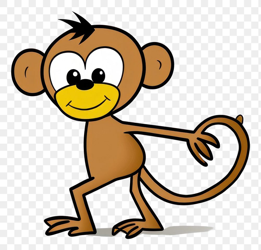 PNG Monkey cartoon wildlife mammal.