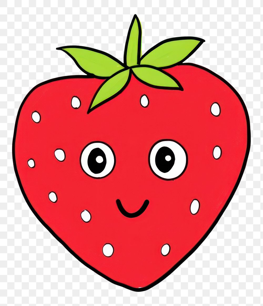 PNG Strawberry drawing cartoon fruit.