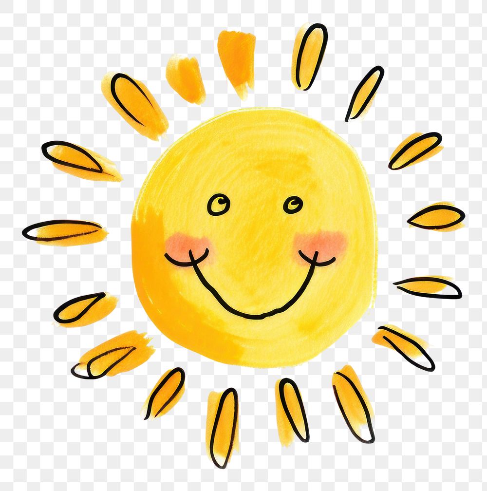 PNG Sun cartoon white background happiness.