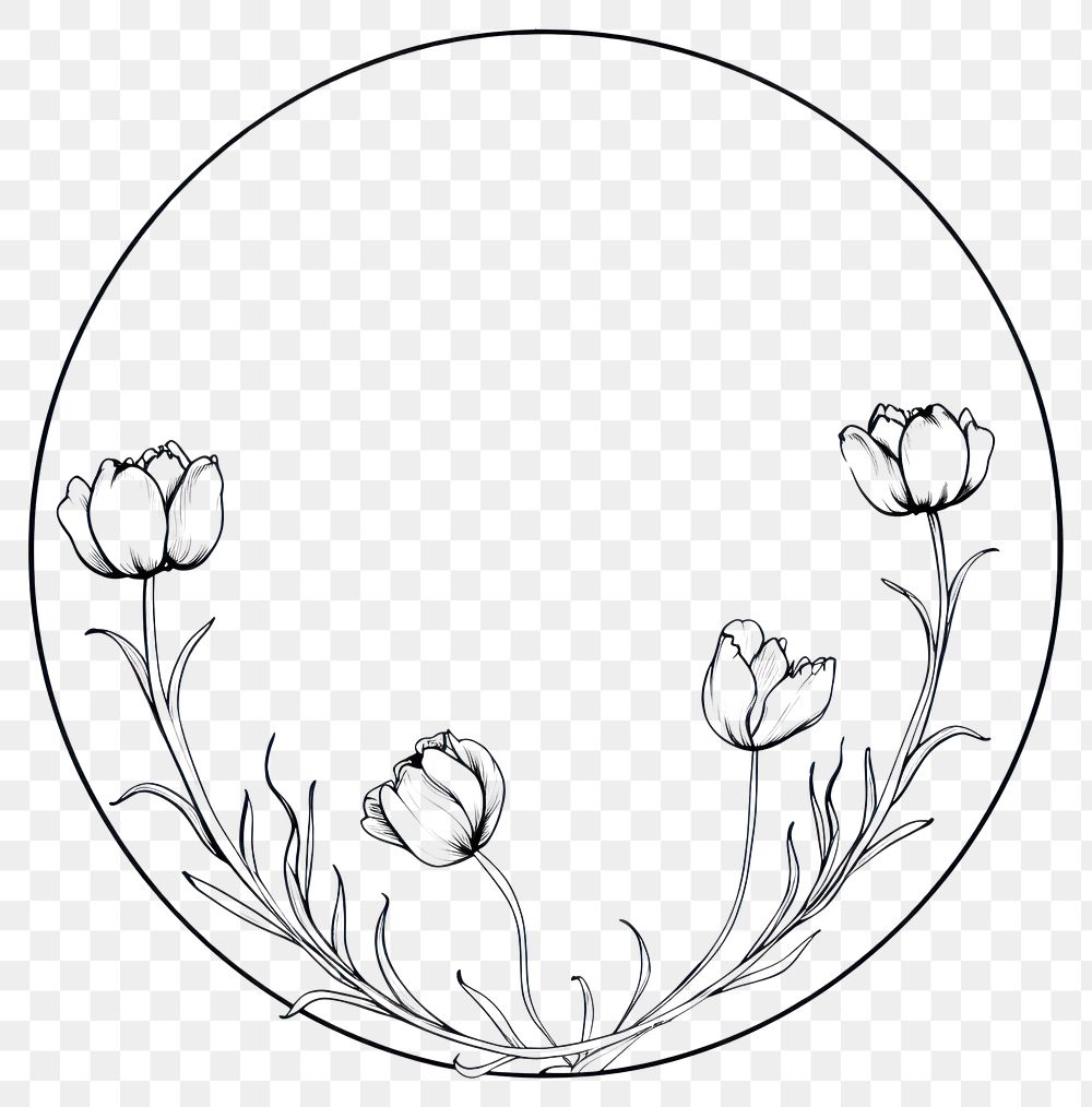 PNG  Drawing sketch circle flower.