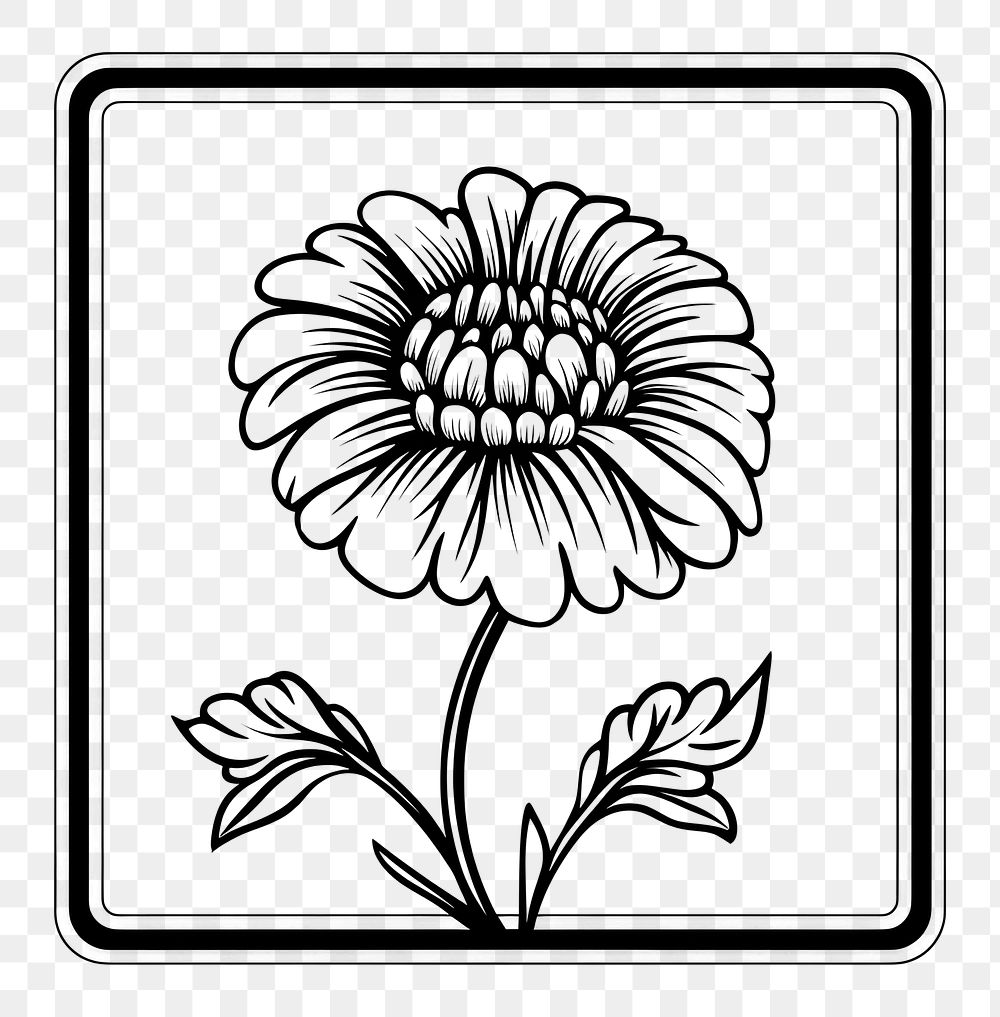 PNG  Pattern drawing flower sketch.