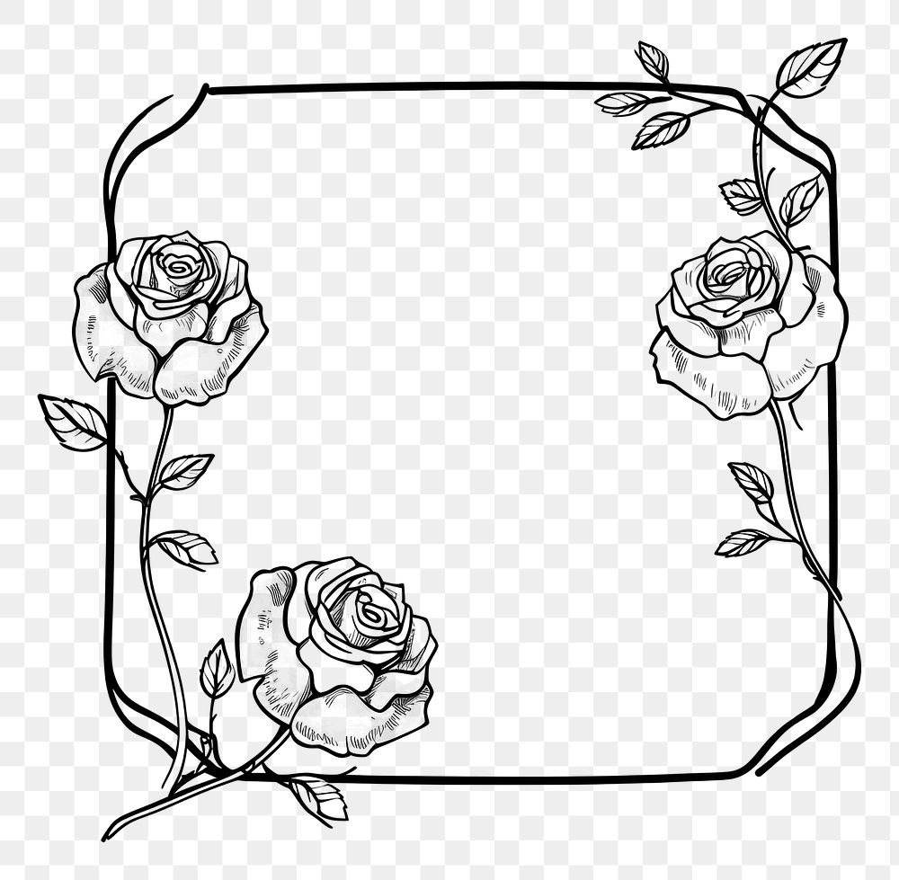 PNG  Rose pattern drawing sketch.