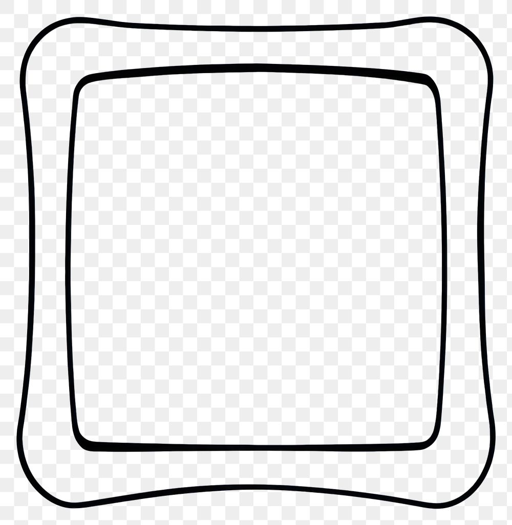 PNG  Square shape frame line white background.