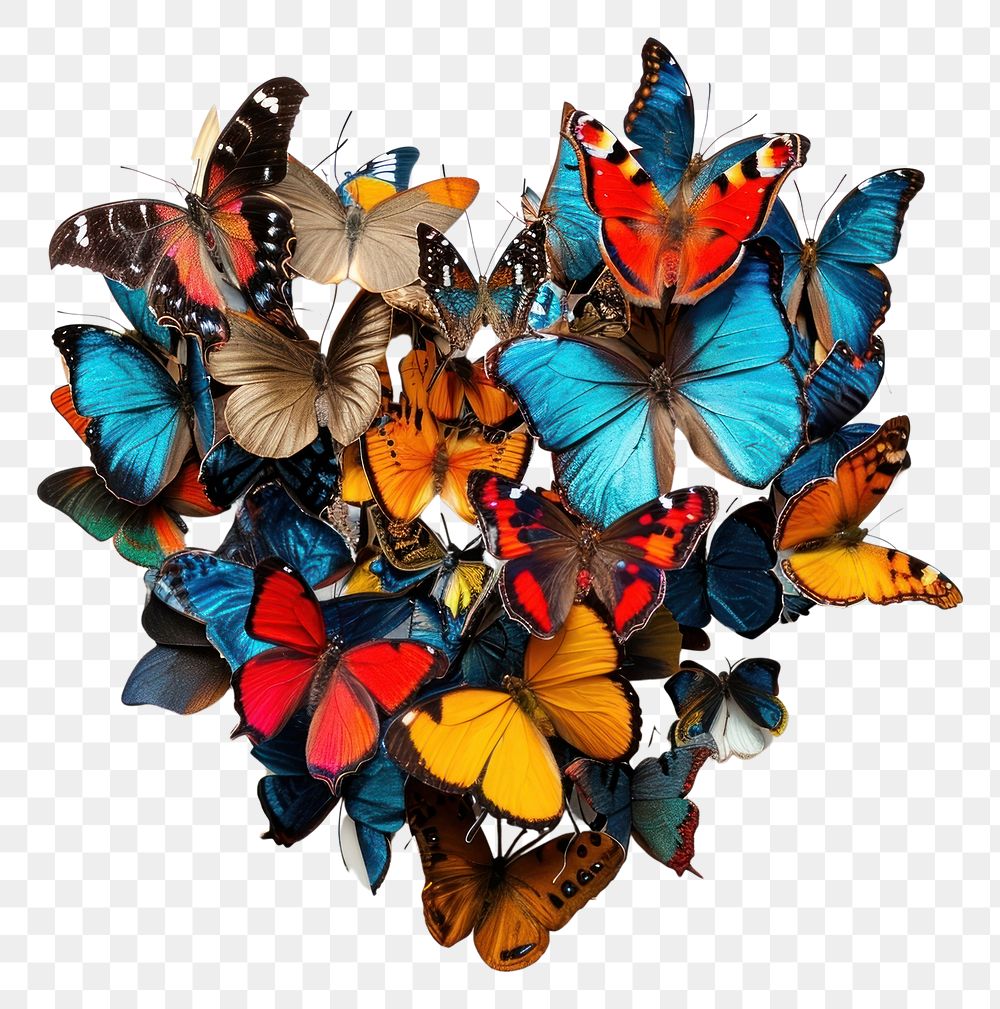 PNG  Heart shape butterfly animal insect. AI generated Image by rawpixel.