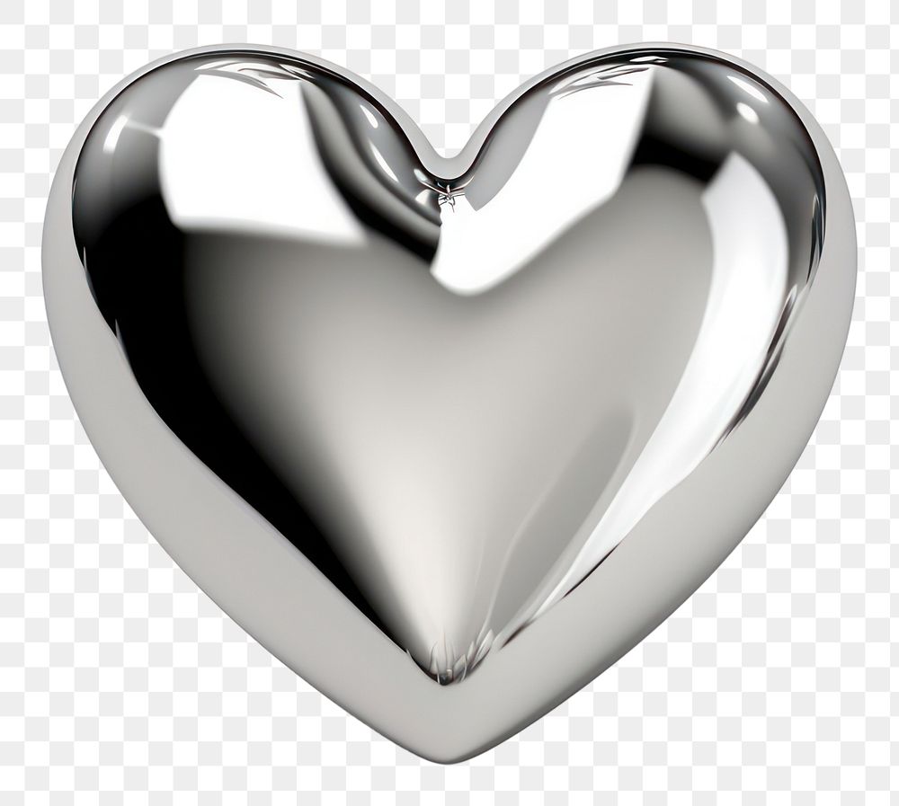 PNG Heart shape jewelry shiny white background