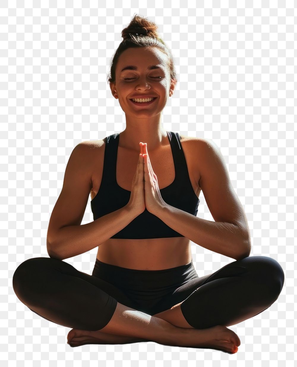 PNG  Woman doing yoga sitting sports adult. AI generated Image by rawpixel.