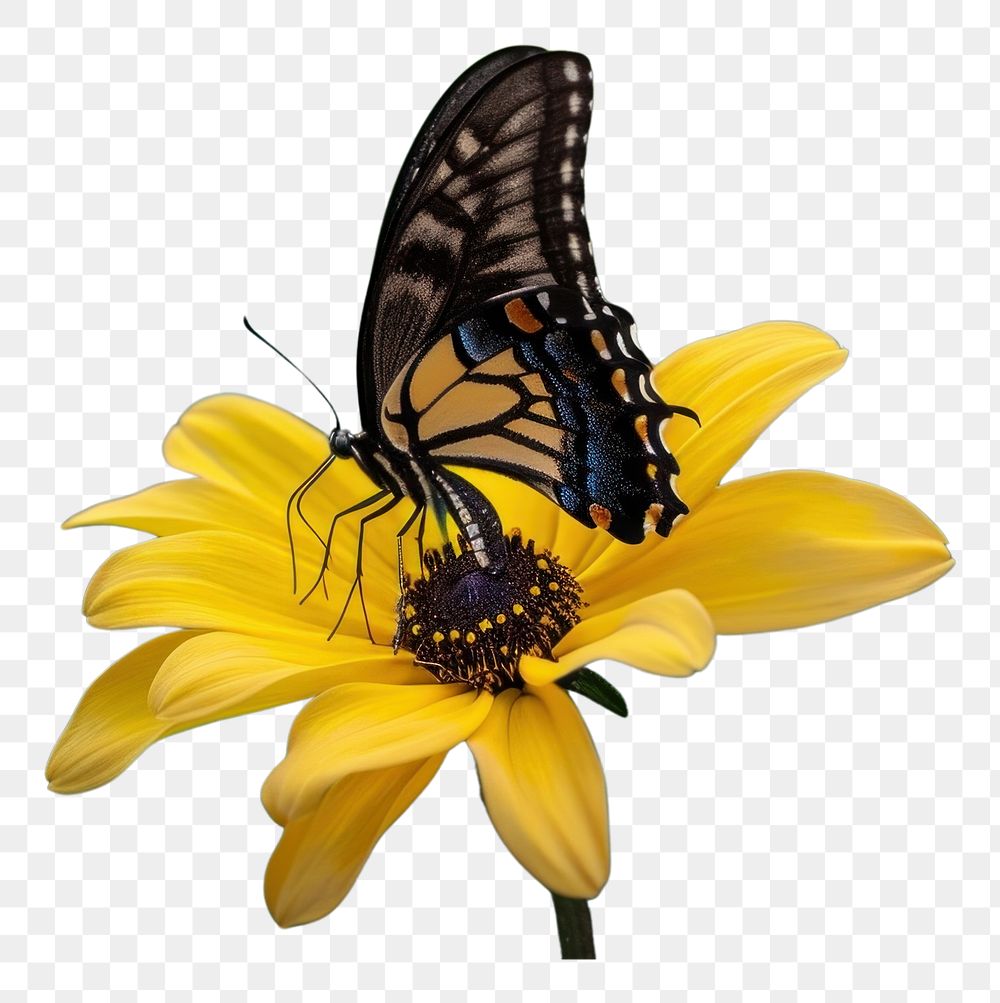 PNG  Butterfly eating nectar flower animal insect. AI generated Image by rawpixel.