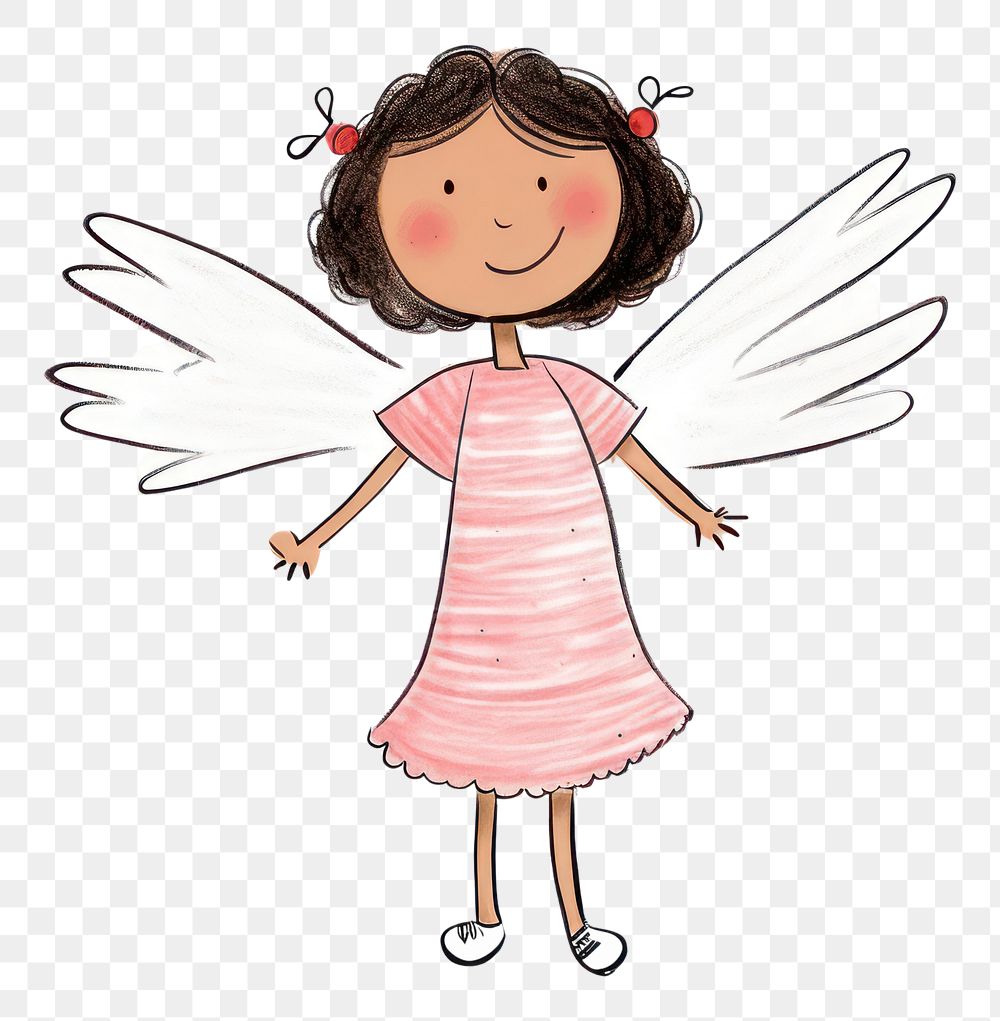 PNG  Girl angel cartoon child cute. AI generated Image by rawpixel.