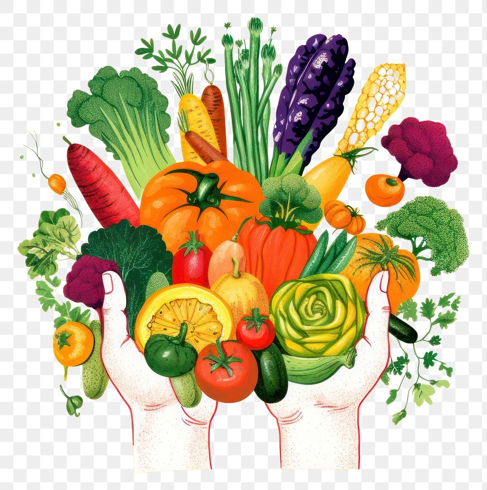 PNG  Vegetables holding plant food.