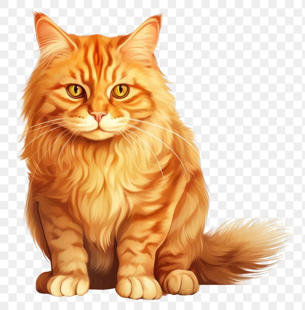 PNG  Orange Cat mammal animal pet. AI generated Image by rawpixel.