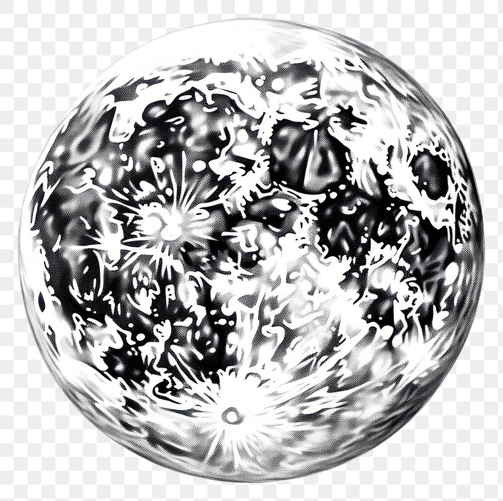 PNG Full moon sphere white background monochrome. 