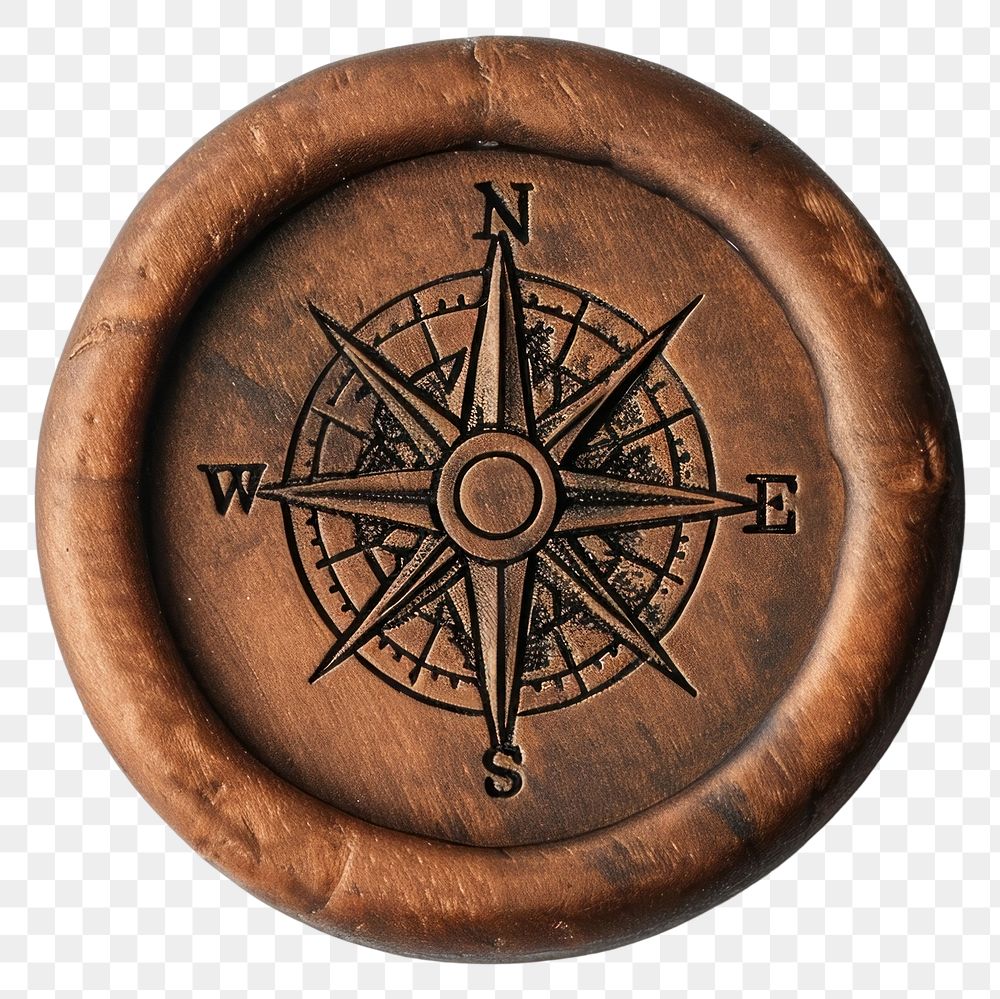 PNG Compass pattern circle locket.