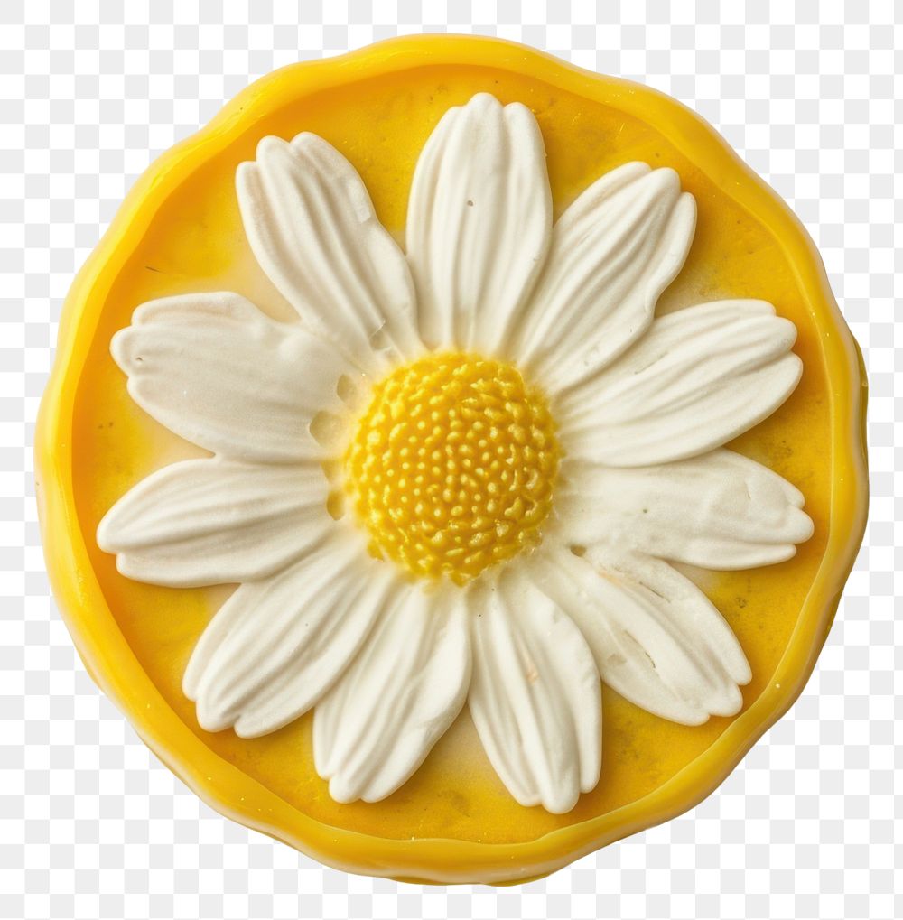 PNG Flower daisy dessert yellow.