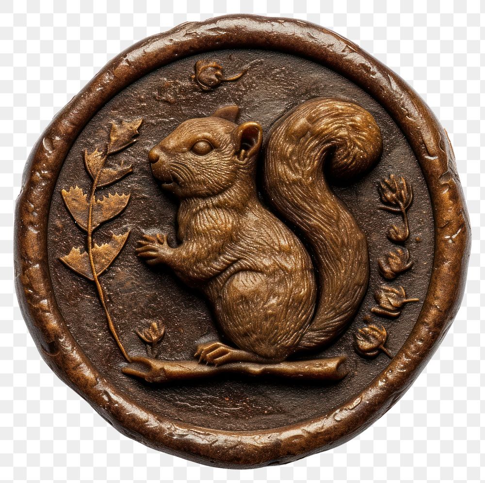 PNG Squirrel bronze money coin.