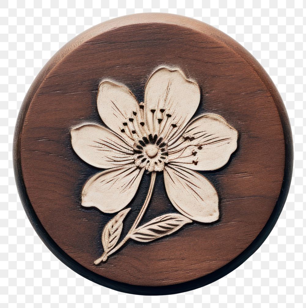 PNG Seal Wax Stamp wild flower white background accessories fragility.