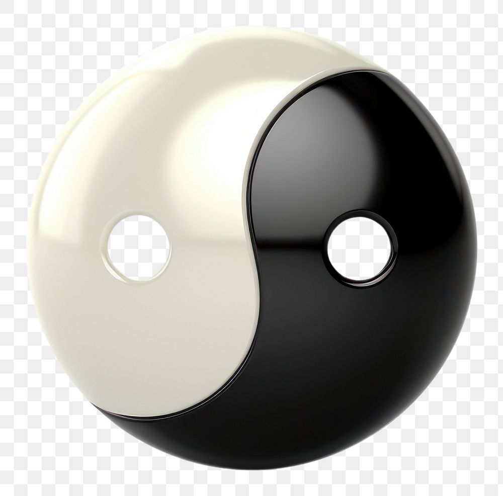 PNG  Yin yang white background eight-ball furniture. AI generated Image by rawpixel.